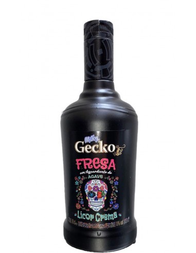 Licor de Fresa Gecko con aguardiente de Agave 70 cl.